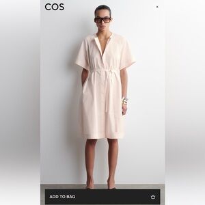 COS RAGLAN-SLEEVE COTTON MIDI DRESS